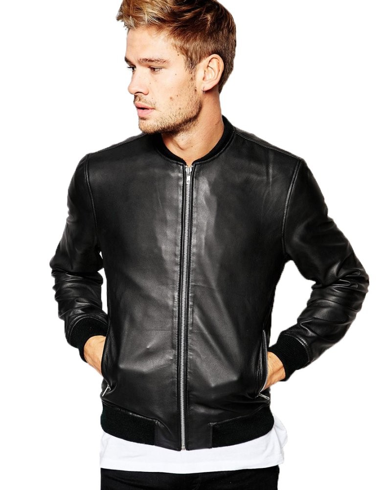 Thundercloth Jaket Kulit Pria Casualstyle Stylish - Hitam