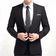 Thunderlight Jas Blazer Slim Fit - Pria Moment Wisuda Nikah - Hitam - Best Seller