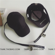 Trendi Topi Baseball Perempuan Musim Panas Topi Model Biasa Karakter Huruf (Hitam sabuk hitam)