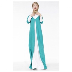 Tidepioneer untuk Wanita Muslim Wanita Baju Kurung Lengan Panjang Gaun L16018 Hijau-Intl