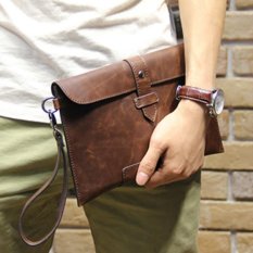 Tidog Crazy Horse Baru Pria Tangan Casing Amplop Clutch Bag