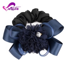 Tie Rambut Karet Band Rambut Ring Korea Holster Tousheng Korea Smallfresh Bunga Kepala Bakso Aksesoris Rambut Sederhana Bulang (Biru Navy) -Intl