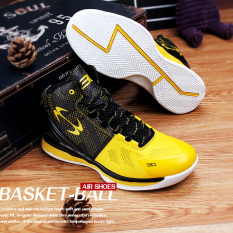 Tinggi Negara dari Model Musim Gugur Bola Keranjang Sol Tebal Baru Kets Pria Sepatu Pria (Kuning)