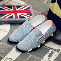 TL Sepatu Casual Pria, Korea Bernapas Pecinta Sepatu, Sepatu Kasual Malas Santai, Liar Harian Tide Sepatu (Biru Tua)-Intl