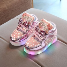 Balita Bayi Fashion Sneakers Star Luminous Anak Kasual Sepatu Lampu Penuh Warna