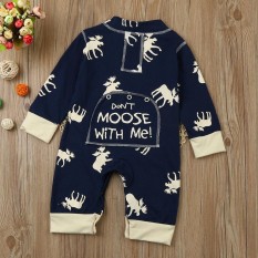 Balita Bayi Bayi Gadis Boy Lengan Panjang Rusa Romper Jumpsuit Piyama Pakaian-Internasional