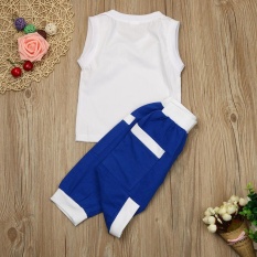 Balita Children Boys LOOK Pakaian Pakaian Rompi Leher V T-shirt + Pants Bang Pendek 1 Set