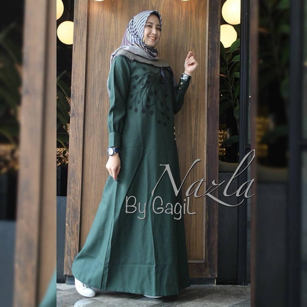 TOF Gamis Wanita Gamis Syari Dress Wanita Muslim Murah NAZLAN DRESS