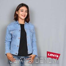 TOF Jaket Jeans Wanita Jaket Denim LIGHT BLUE