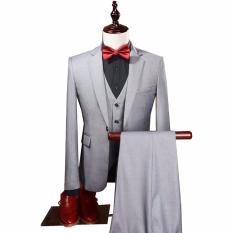 Tom Browne- Setelan Jas Formal Wedding Party With Vest Trendy and Glamour (jas+celana+vest)- Grey