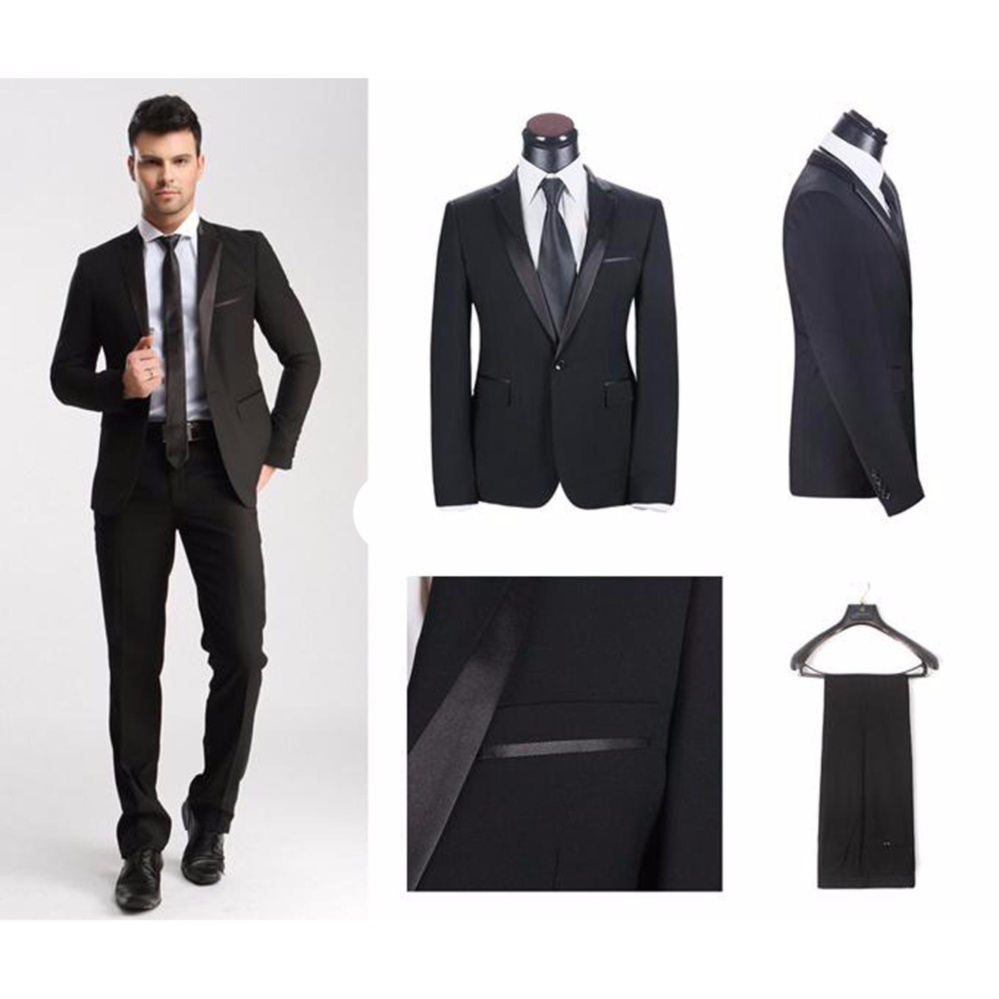 Tom Browne- Setelan Jas Pria Formal Elegant Design (jas+celana)- Jas Pesta- Black