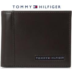 Tommy Hilfiger Men's Leather Cambridge Passcase Wallet with Removable Card Case gift box (brown)