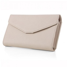 Tingkat Teratas Women Dompet Clutch Dompet Wanita Case Phone Carteiras Femininas Uang Tas Dompet Pemegang Kartu Vintage (Beige) -Intl