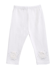 TOP SALE Balita Anak Cetak Manik-manik Mengkilap Legging Celana Panjang (Putih)-Intl