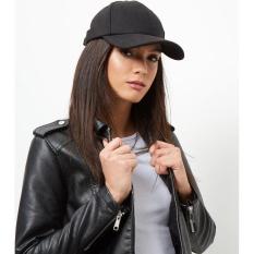 Topi Basebal Hitam Polos Baseball Black Felti Hat Import - 5Cbddd
