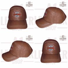 Topi kulit asli garut - Coklat