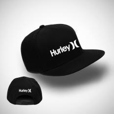 Topi Snapback  hurley logo White - Black Premium