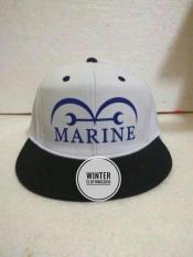 TOPI SNAPBACK(TANPA JARING) MARINE PUTIH-HITAM