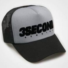 Topi Trucker 3Second Black White Premium