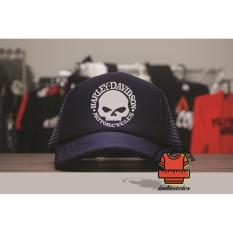 Topi Trucker - Harley Davidson Skull - Navy Blue