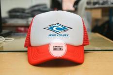 TOPI TRUCKER JARING JARING RIPCURL WARNA PUTIH MERAH