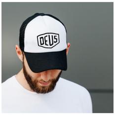 Topi Trucker Logo Deus USA Black - Black Premium