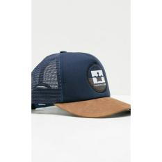 Topi Trucker snapback jaring 3 second patch mesh logo blue asli original casual