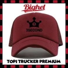 TOPI TRUCKER(JARING-JARING) 3SECOND-MERAH MAROON
