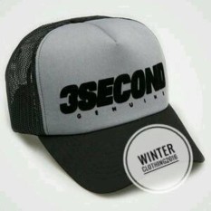 TOPI TRUCKER(JARING-JARING) PUTH-HITAM 3SECOND GENUINE