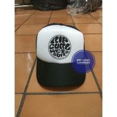 topi trucker(jaring-jaring) ripcurl wet suits,putih-hitam