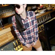 Toprank Katun Halus Siswi Perempuan Berkemeja Tema Kotak-kotak Panjang And Kemeja Flanel Lengan Baju Dasar Ukuran M-xxxl (aneka Warna)