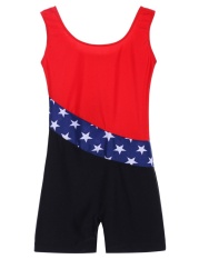 Toprank Anak Leher Bulat
Tak Berlengan Patchwork Warna Kontras Tarian Eercising Tangki Leotard (Biru)-Internasional