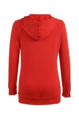 Toprank Meaneor Fashion Stylish Wanita Leher V Lengan Pendek Sweatshirt Pullover Hoodie (Merah)-Intl