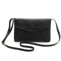 Toprank Women Soft Synthetic Leather Pure Color Hasp Closure Messenger Bag Casual Party Small Shoulder Bag ( Black ) (Intl) - intl