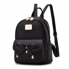 Tas ransel sekolah berbahan kulit yang tahan air model terbaik dari koleksi XYS warna hitam - intl