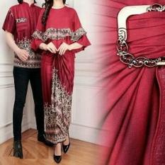 TOSERBU Couple (M - Fit L) FENSI MAROON Baju Koko + Gamis Setelan
