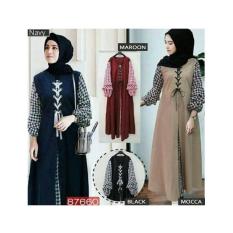 TotallyGreatShop Fashion Busana Muslimah Trendy - Gamis Pesta / formal / Casual / Kantor / Kerja / Remaja Balotelli mix Katun - Gaun Party Maxy Dress ihsoimah
