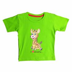 Toylogy Baju Kaos Anak Sablon Jerapah ( I Love Giraffe Shirt ) - Green