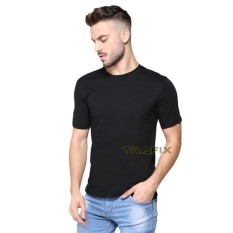 TRAFIX Kaos Polos Pria Premium - T-Shirt Polos Hitam 30s