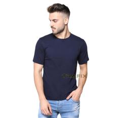 TRAFIX Kaos Polos Pria Premium - T-Shirt Polos Navy Blue 30s