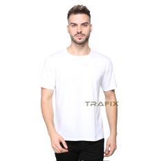 TRAFIX Kaos Polos Pria Premium - T-Shirt Polos Putih 30s