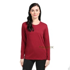 TRAFIX Kaos Polos Wanita Lengan Panjang - T-Shirt Cewe Unisex Premium