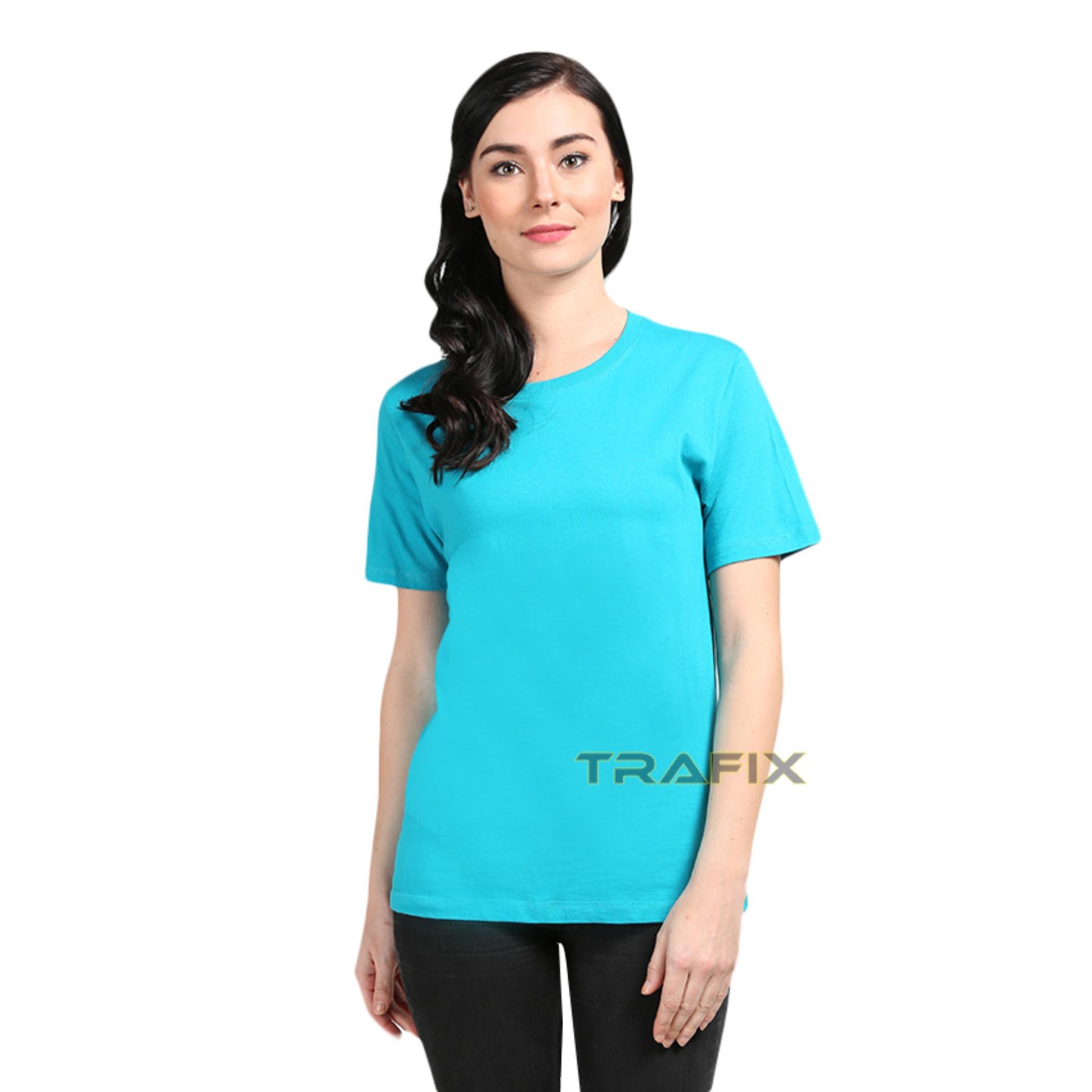 TRAFIX Kaos Polos Wanita Premium - T-Shirt Plain UNISEX Tosca