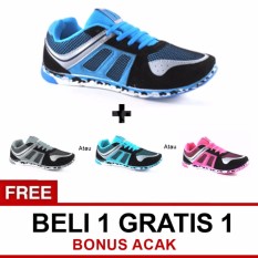Trekkers JW-Pisces Sepatu Olahraga Hitam / Biru Laut - Beli 1 Gratis 1 Random