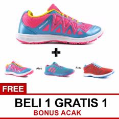 Trekkers RL-P-Everest Sepatu Olahraga Wanita - Pirus / Merah Terang - Beli 1 Gratis 1 Random