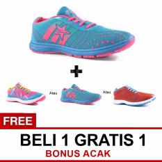 Trekkers RL-S-Naomi Sepatu Olahraga - Pirus / Merah Terang - Beli 1 Gratis 1 Random