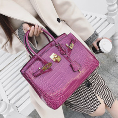 Tren Pola Kulit Buaya Tas Bahu Tas Model Hermes (Merah Mawar Besar)
