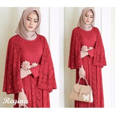 Baju muslim & Jumpsuit - Dress wanita - Gamis pesta - Baju gamis - Gamis wanita - Baju muslim wanita terbaru promo - brukat lapis furing