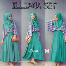 Baju gamis - Gamis wanita - Gamis pesta - Baju muslim - Gamis muslimah - Hijab Cardi Pashmina Uk. L - Tosca