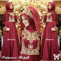 Gamis pesta - Hijab Prince Bordir Pashmina Uk L - Maroon